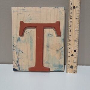 T Monogram Capital letter Rubber stamp